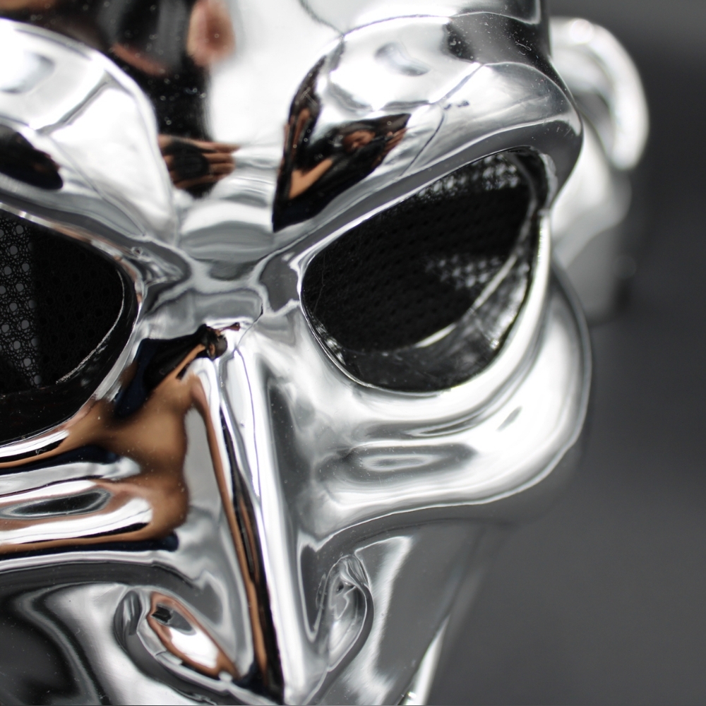 Halloween Mirrored and Black Mesh Mask OS - Picture 4 of 8